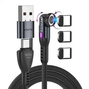Statik 360 Pro Cable 2.0 USB-C Only; 1m, Black