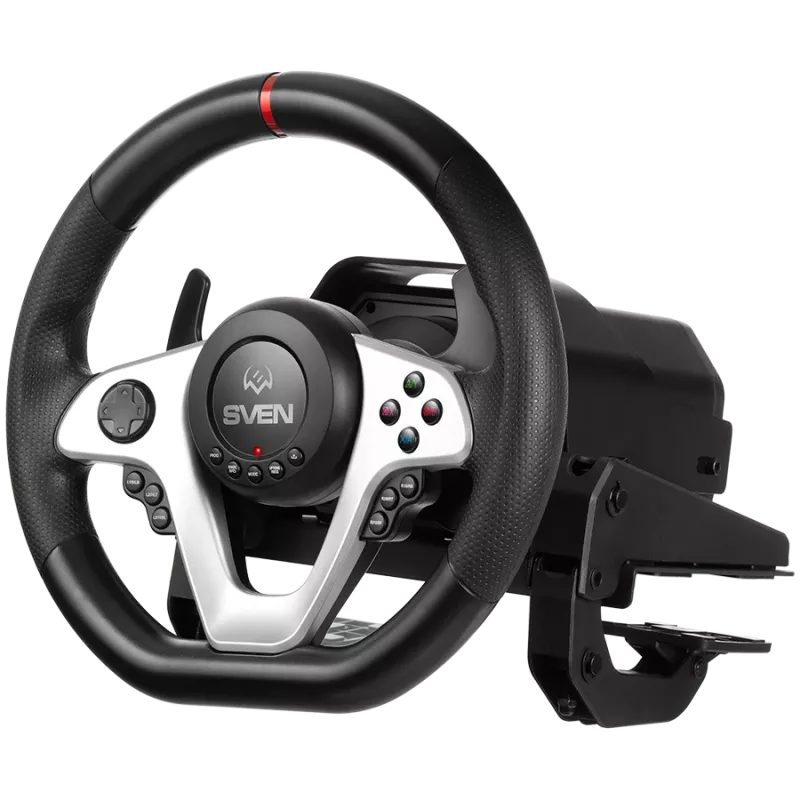 Lenkrad SVEN GC-W1000 mit Pedalen, Schaltgetriebe, Force Feedback, D-Pad, 17 Tasten, für Xbox One/PS4/PC/X-D-Inpu