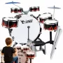 SUPRIMO K-DRUMS 2 großes Kinder-Schlagzeug mit 6 Trommeln, Rot/Schwarz