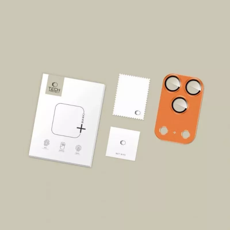 Tech-Protect CamFull Fit Kameraobjektivschutz für Apple iPhone 17 Pro, Cosmic Orange