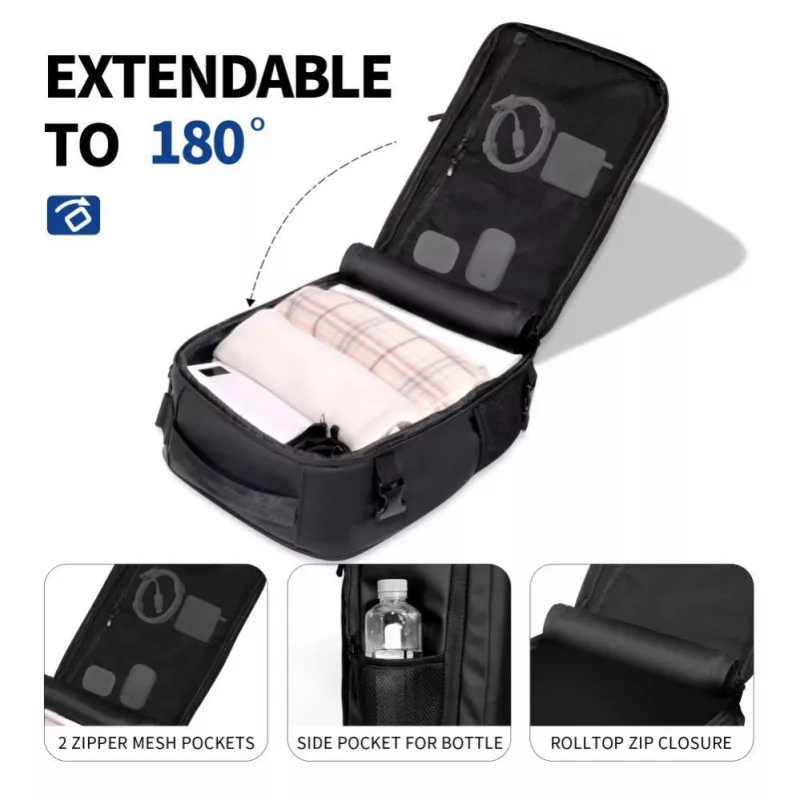 Tech-Protect Defender S50 Rucksack für Ryanair & Wizzair, 20L Laptop - Schwarz