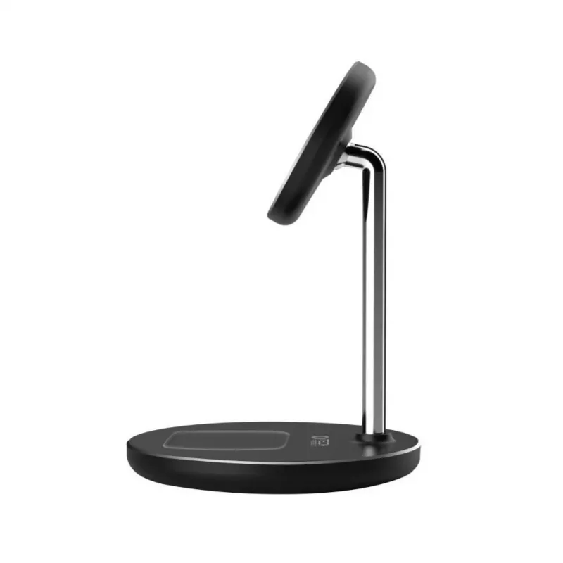 Tech-Protect QI15W-A21 MagSafe 15W Induktives Ladegerät mit 2-in-1 Smartphone/Kopfhörer-Ständer - Schwarz