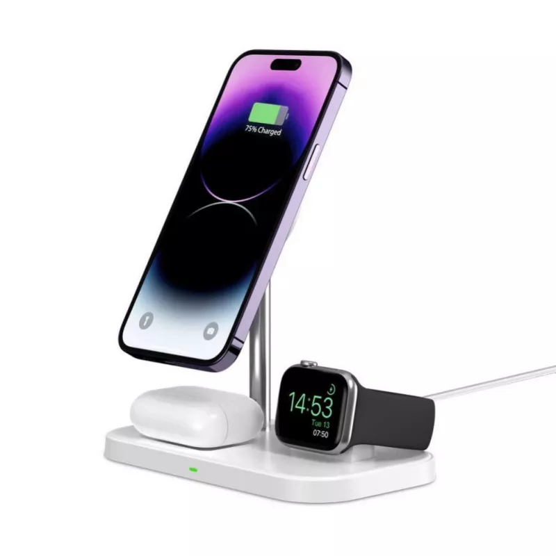 Tech-Protect A22 3-in-1 magnetisches MagSafe Wireless Charger QI15W, weiß