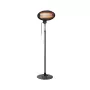 TEESA TSA8050 Elektrische Terrassenheizung 2000W Infrarot-Halogen-Heizung mit Fernbedienung, Wand-/Deckenmontage, IP24, Schwarz/Silber