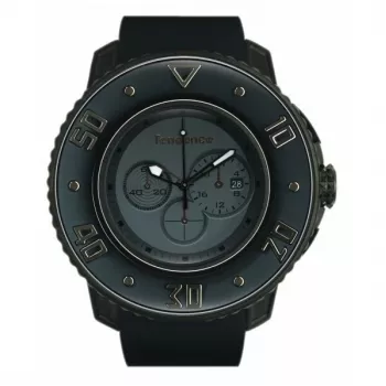 TENDENCE Gulliver Round Herren Quarzuhr 50mm Schwarzes Silikonarmband