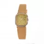 TETRA Damenuhr 125-C (27mm) – Quarz-Analog, Edelstahlgehäuse, weißes Zifferblatt, Lederarmband