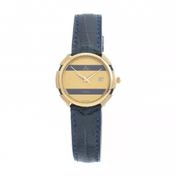 TETRA Damenuhr 111-BL blaues Zifferblatt blaues Lederarmband 27mm