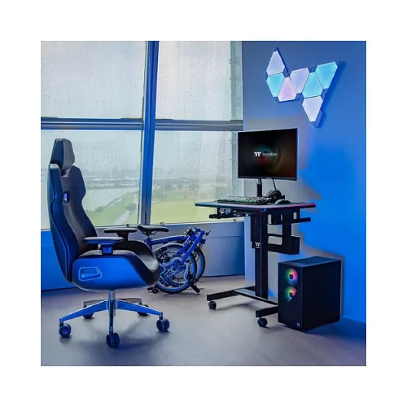 Thermaltake CycleDesk 100 GGD elektrischer Gaming-Tisch, MDF-Tischplatte, 800x500 mm, Schwarz