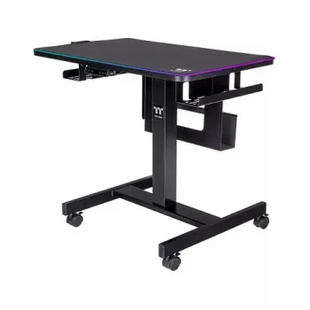 Thermaltake CycleDesk 100 GGD Elektrisch höhenverstellbarer Schreibtisch mit RGB, Schwarz