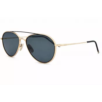 Thom Browne TB109ATGLDBLK Unisex Aviator Sonnenbrille Titanrahmen Dunkelgrüne Gläser 53/20/141 mm