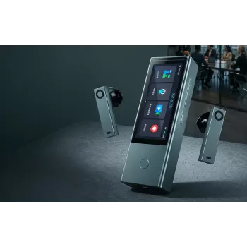 TIMEKETTLE X1 MEETING Simultandolmetsch-Gerät mit 3,4-Zoll-IPS-Touchscreen, 40 Sprachen, 8-Mikrofon-Array, Space Grey