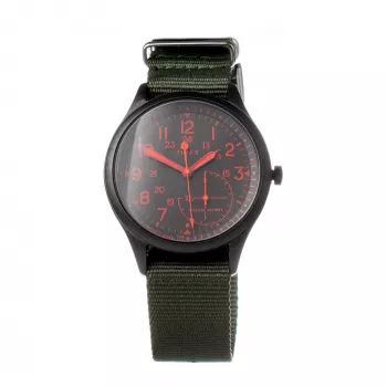 TIMEX Expedition North Field Post Herren Analog Quarzuhr 41mm grünes Zifferblatt braunes Lederarmband TW2V11000LG