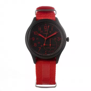 TIMEX Herrenuhr TW2V10900LG 41mm grünes Lederarmband schwarzes Zifferblatt