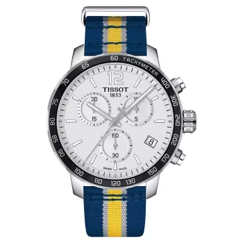 TISSOT T-Sport Chrono XL Classic Herrenuhr 42mm braunes Lederarmband silbernes Zifferblatt T09541717372