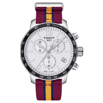 TISSOT T-Sport Quickster Chronograph Herrenuhr 42mm schwarzes Zifferblatt NATO-Armband T0954171707
