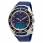TISSOT T-Touch II Herrenuhr T056420270410 - 45mm Titanium Case, Blue Rubber Band, Swiss Quartz Chronograph with Altimeter, Barometer, Compass, Thermometer