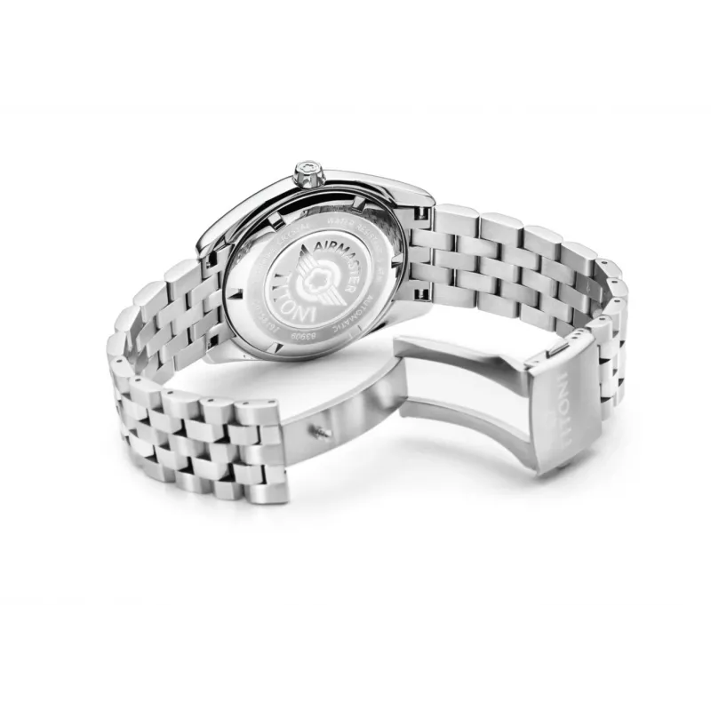 TITONI Airmaster Herren Automatikuhr 83909S-063 38,5mm Edelstahl Silbernes Zifferblatt