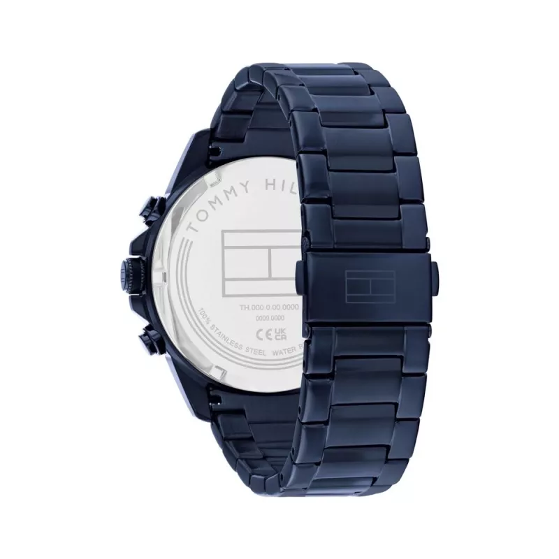 Tommy Hilfiger Herren Decker Quarzuhr 1710652 46mm Blaues Zifferblatt Edelstahl