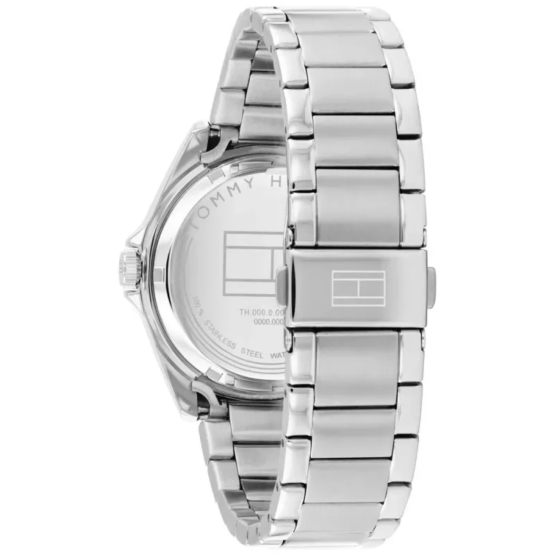 Tommy Hilfiger Herrenuhr 1710718 39mm blaues Zifferblatt braunes Lederarmband