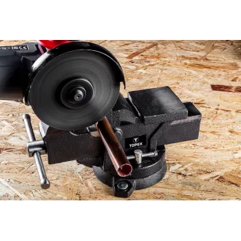 TOPEX Schwenkschraubstock für Schlosser 125 mm mit 360° drehbarer Basis und Amboss