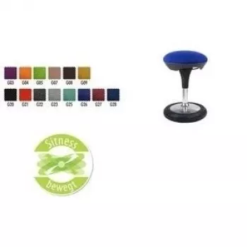 Topstar Sitness SI69 G20 Ergonomischer Stehhocker, Höhenverstellbar 43-56 cm, Schwarzer Sitz aus Polyolefin, Gummiierter Runder Fuß, GS-geprüft