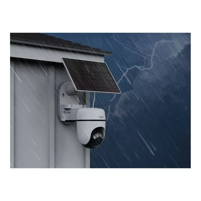 TP-Link Tapo TC90 KIT solarbetriebenes schwenk-/neigbares Outdoor-Überwachungskamera-Set, 2304 x 1296