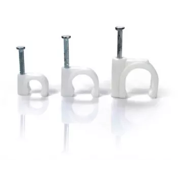 TRYTYT FLOP-O3 Runde Kabelclips mit Nagel, für Kabel bis 3,5 mm, Weiß, 100 Stück