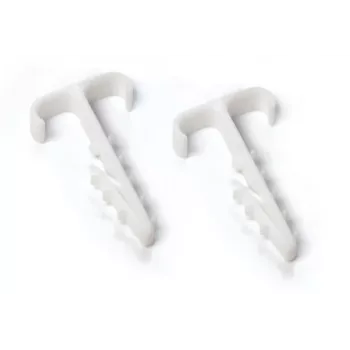 TRYTYT UWT-1 Doppel-Flachkabel-Clip mit Stahlnagel, Weiß, 100 Stück