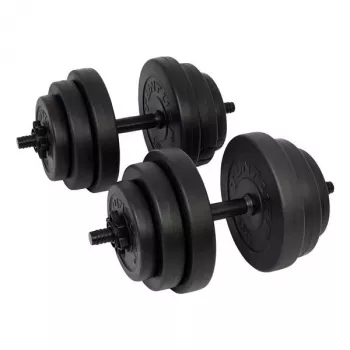 Tunturi 28 kg Vinyl-Kurzhantelset mit Spinlock-Stangen