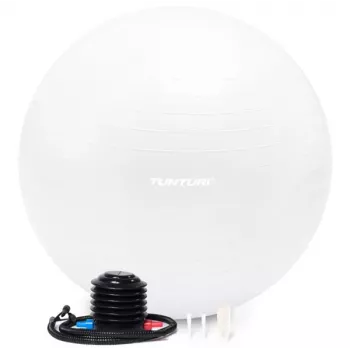 Tunturi Gymball 65 cm Anti-Burst Gymnastikball - Off-White mit Handpumpe