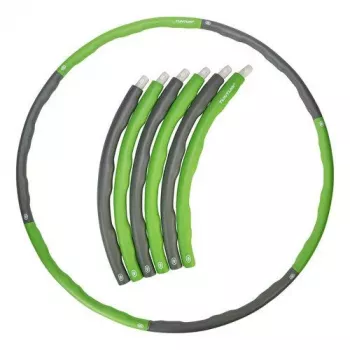 Tunturi Hula Hoop Faltbarer Fitness-Reifen - 100 cm, 1,2 kg, Grau/Grün