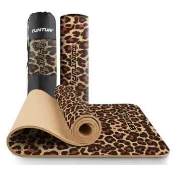 Tunturi Yogamatte 8 mm Leopardenmuster