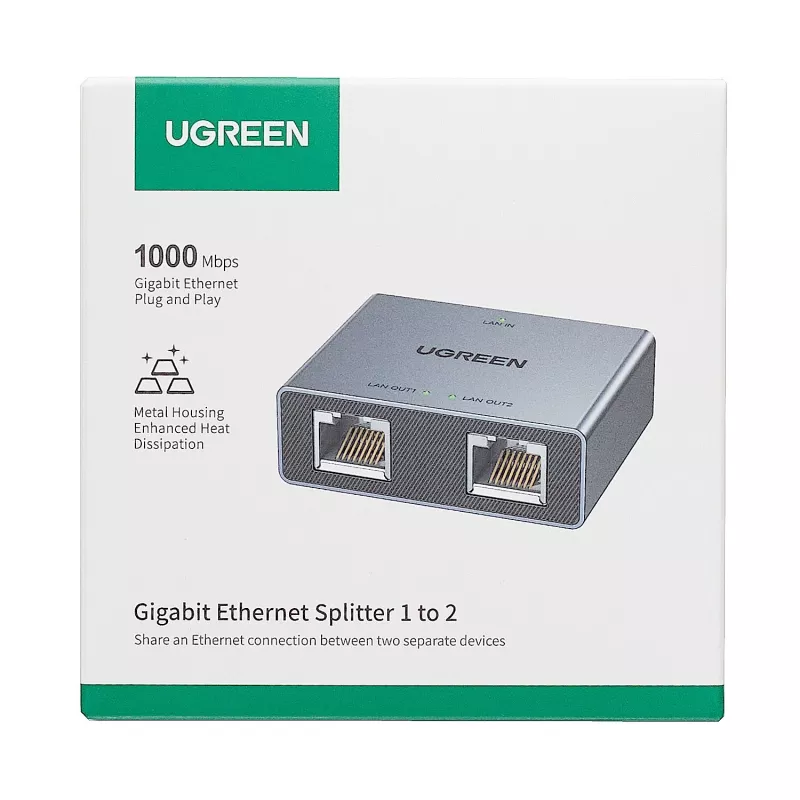 UGREEN NW301 1-zu-2 Gigabit-Ethernet-Splitter, 1000 Mbps, RJ45