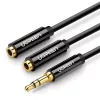 UGREEN 3,5mm Kopfhörer-Splitterkabel AUX Y-Splitter 25cm Schwarz (20816)