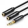 UGREEN 3,5mm Kopfhörer-Splitterkabel AUX Y-Splitter 25cm Schwarz (20816)