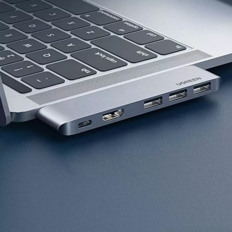 UGREEN 60559 5-in-2 USB-C-Hub für MacBook Pro/Air, USB-C PD 100W, HDMI 4K, 3x USB 3.0