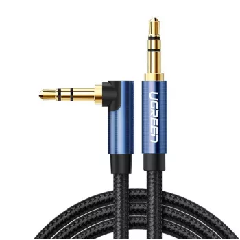 UGREEN Angled AUX Cable 2 x Mini Jack 3,5 mm 1 m Blau (AV112)