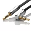 UGREEN AV119 rechtwinkliges 3,5-mm-Flach-Aux-Kabel 1,5 m - Schwarz/Silber