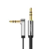 UGREEN AV119 rechtwinkliges 3,5-mm-Flach-Aux-Kabel 1,5 m - Schwarz/Silber