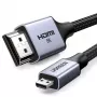 UGREEN HD164 Micro HDMI auf HDMI 2.1 Kabel 8K 2m Grau