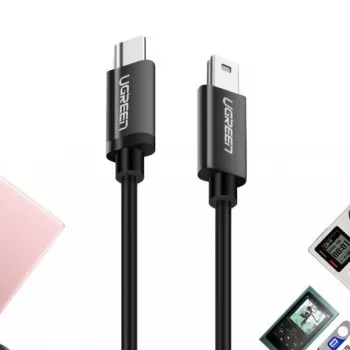 UGREEN US242 USB-C auf Mini USB Kabel 1m Schwarz