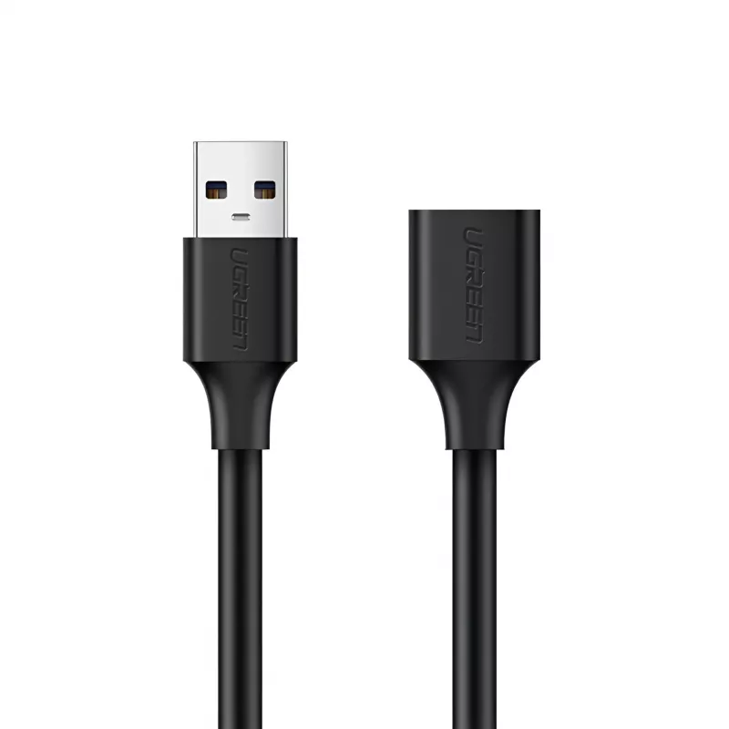 UGREEN USB 2.0 Verlängerungskabel – Stecker auf Buchse, 480Mbps Datenübertragung, 1,5m, Schwarz