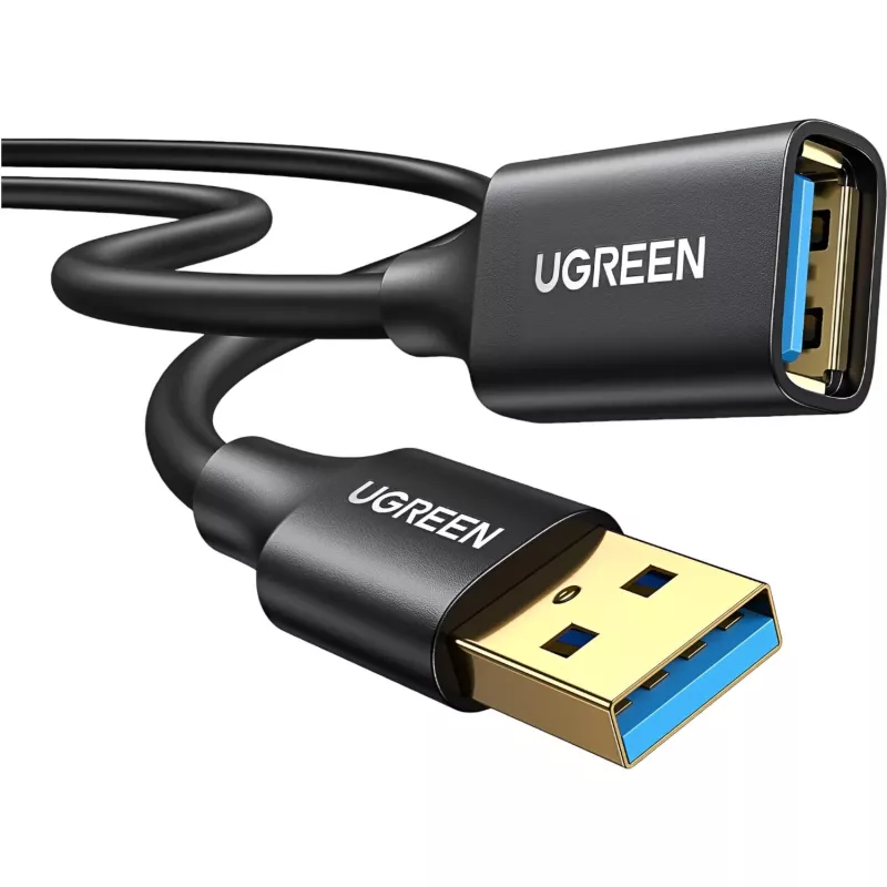 UGREEN USB 3.0 Verlängerungskabel 3m Schwarz Stecker auf Buchse SuperSpeed 5Gbps