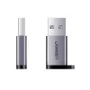 UGREEN USB 3.0 Stecker auf Typ-C 3.1 Buchse Adapter, Datenübertragung und Laden, Space Gray