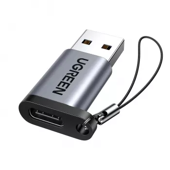 UGREEN USB 3.0 Stecker auf Typ-C 3.1 Buchse Adapter, Datenübertragung und Laden, Space Gray