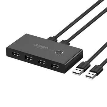 Ugreen USB 3.2 Gen 1 Switch Box 4-Port USB-Hub für zwei Computer Schwarz (US216 30768)