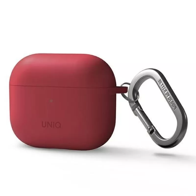 Uniq Nexo Case für AirPods 3 + Silikon-Ohrhaken - Rot