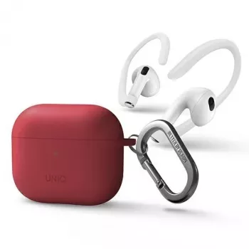 Uniq Nexo Case für AirPods 3 + Silikon-Ohrhaken - Rot