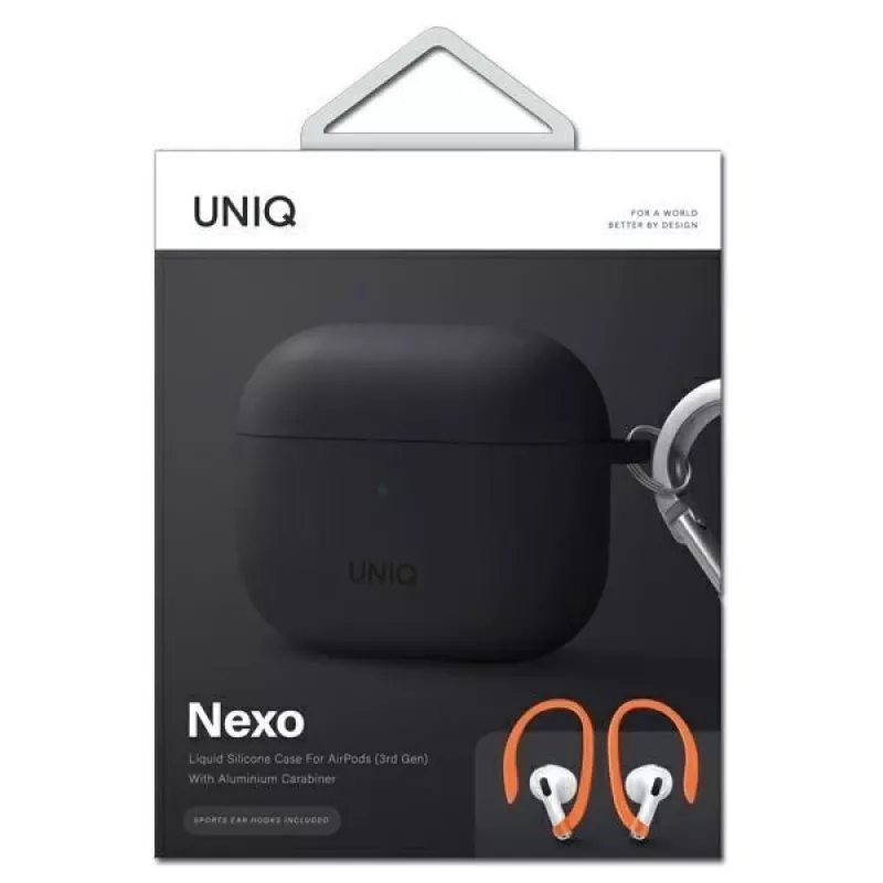 UNIQ Nexo Hülle für AirPods 3 mit Ear Hooks Silikon - Grau