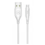 USAMS US-SJ268 U18 Flexi PVC Universal Micro USB auf USB Daten- & Fast 2A Lade-Rundstecker-Kabel Weiß